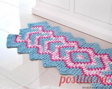 Дорожка из бабушкиных квадратов Дорожка из бабушкиных квадратов схема. Как связать коврик для пола крючком