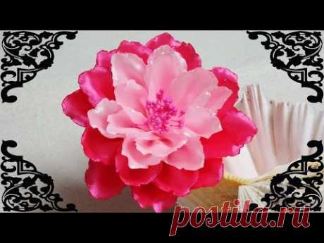 DIY Kanzashi flower,kanzashi tutorial,how to make ribbon flower - YouTube