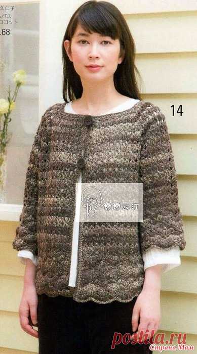 Свободный жакет с квадратной кокеткой. Крючок. 80524_Let`s_Knit_Series