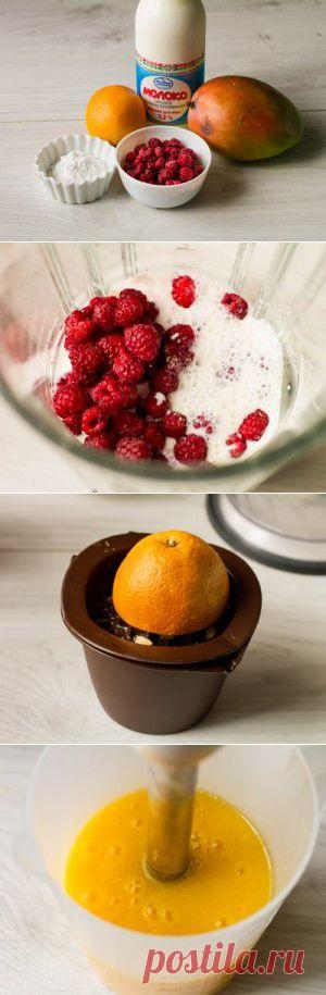 Смузи из малины и манго