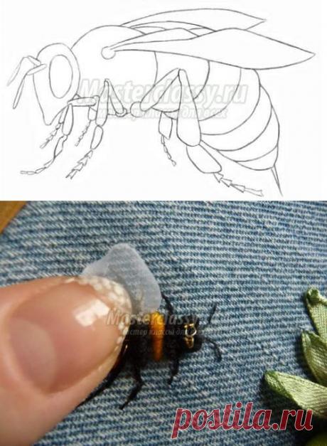 Как вышить пчелку. Пошаговый мастер-класс с фото