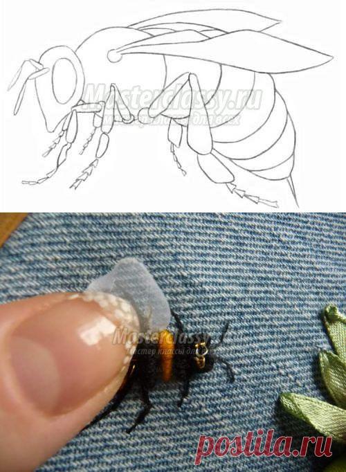 Как вышить пчелку. Пошаговый мастер-класс с фото