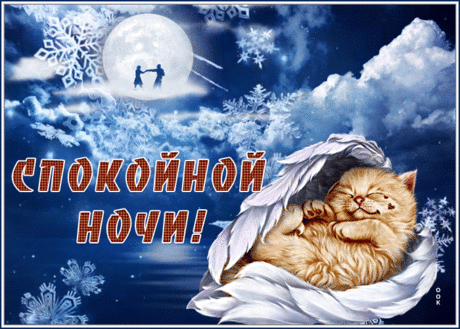 Картинка спокойной ночи со снегом