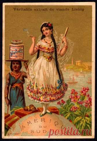 Liebig Tradecard S150 - The Continents, South America Liebig's Beef Extract 