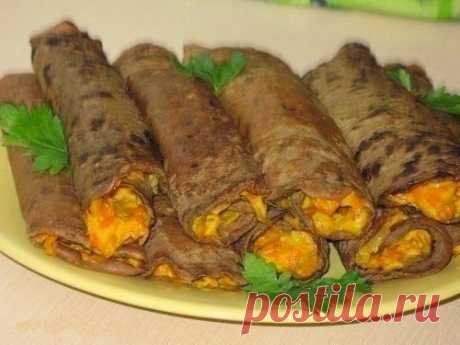 Лучшие кулинарные рецепты: Блинчики печеночные с начинкой