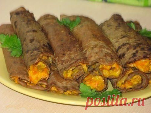 Лучшие кулинарные рецепты: Блинчики печеночные с начинкой