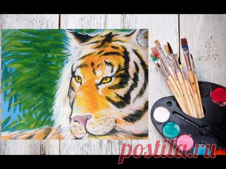Как нарисовать тигра гуашью? #Dari_Art
