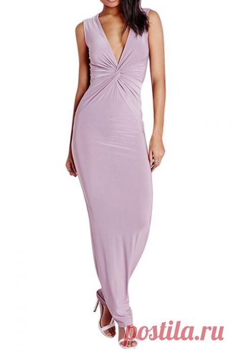 Purple Plunging Neck Maxi Dress PURPLE: Maxi Dresses | ZAFUL