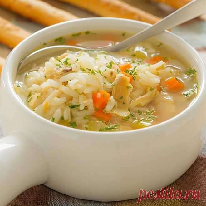 Рисовый суп с курицей. #суп