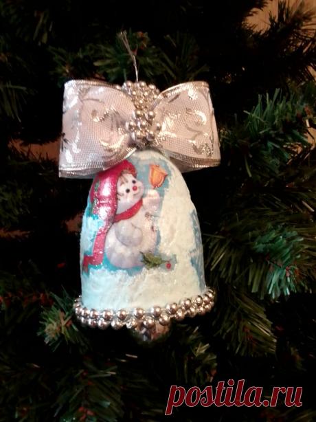 Елочная игрушка своими руками, колокольчик