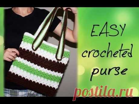 How To Crochet for Beginners #10: Easy Purse