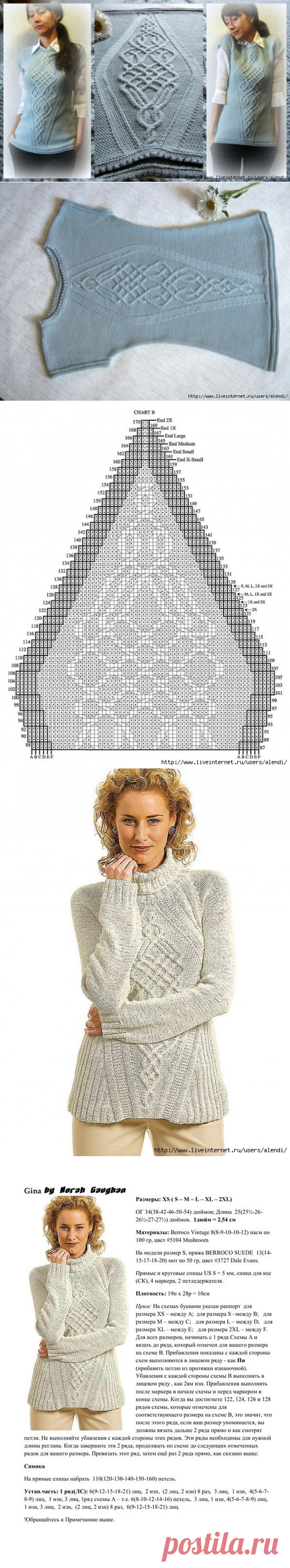 Жилет "Ледяной замок"и свитер Gina by Norah Gaughan