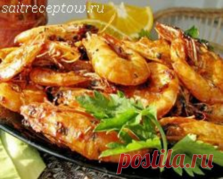 Креветки жареные в соевом соусе