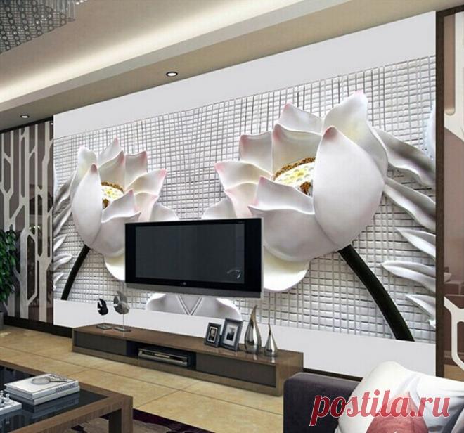 Wallpapers Picture - More Detailed Picture about Custom any size 3D wall mural wallpaper, 2015 new modern fashion Lotus relief wallpaper 3d flowers wall murals for living room Picture in Wallpapers from Great wall paper | Aliexpress.com | Alibaba Group