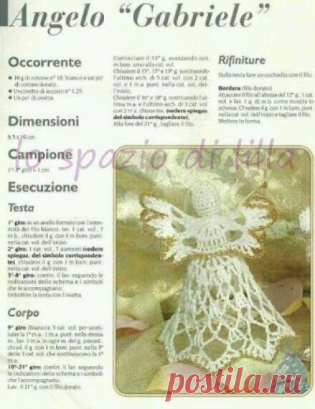Collezione di angeli all'uncinetto con schemi / Crochet angels collection, free charts - Paperblog