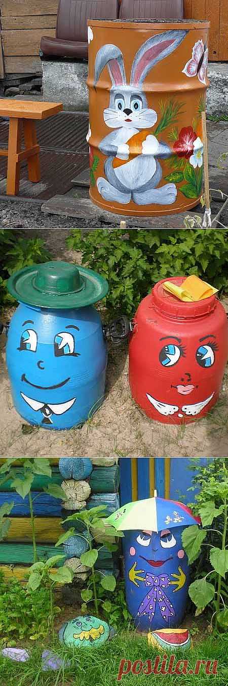 Красивые дачи: декор бочки для воды | ВСЁ ДЛЯ ДОМА