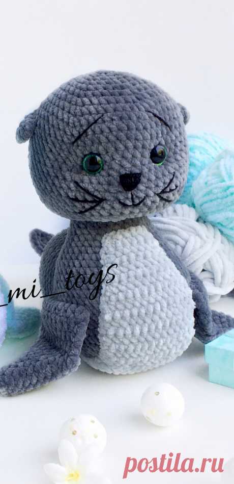 PDF Морской котик крючком. FREE crochet pattern; Аmigurumi animal patterns. Амигуруми схемы и описания на русском. Вязаные игрушки и поделки своими руками #amimore - плюшевый тюлень, морской котик из плюшевой пряжи.