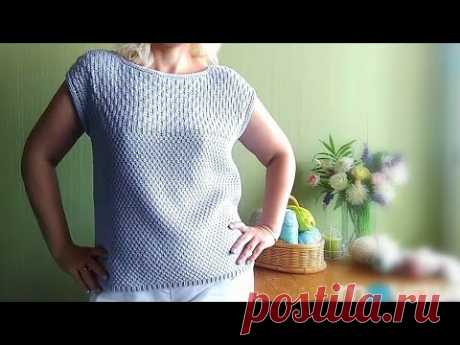 Вязание. Мк Летний топ &quot;Прованс&quot;. Скос плеча без укороченных рядов. //Master class /Knitting