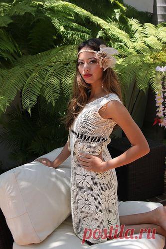 филейное платье без схем.