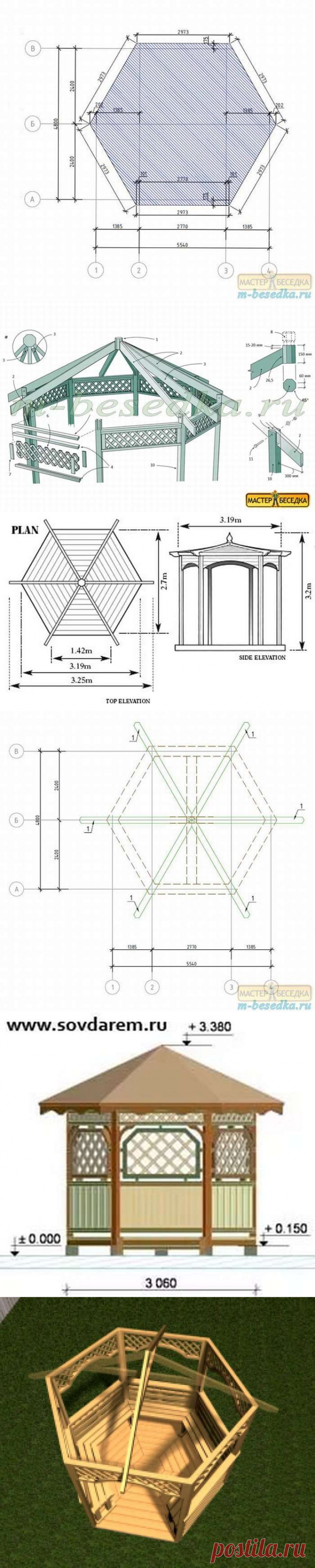 Беседки из дерева своими руками 300 фото, чертежи, схемы