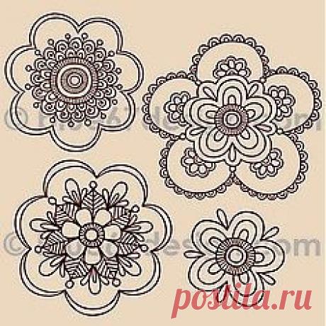 кружева хна цветок - blue67 | линии искусства