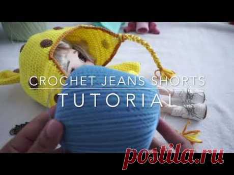 Crochet jeans short idea for Blythe