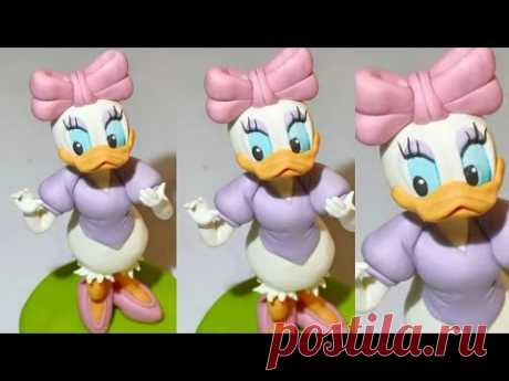 Tutorial daisy duck fondant cake topper paperina pasta di zucchero torta decorata