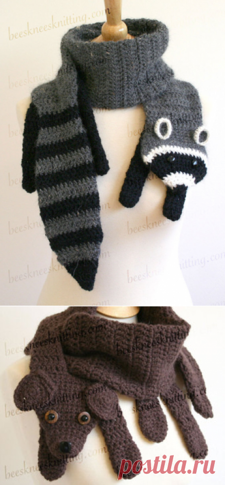 Digital PDF Crochet Pattern for Raccoon Scarf DIY Fashion