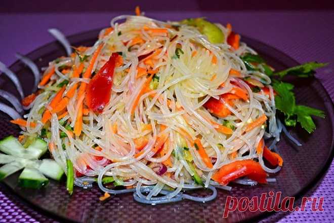 Салат «Фунчоза с овощами». Супер закуска!