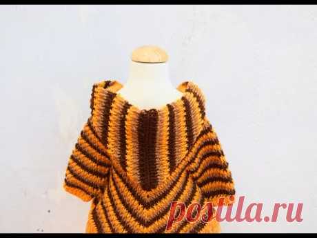 Como poner la capucha al poncho con mangas Majovelcrochet
