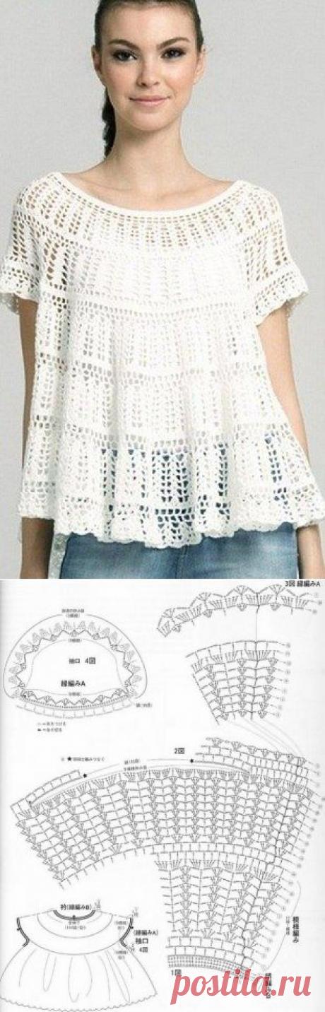 Летняя туника крючком. Вязание крючком туники схемы бесплатно | Лаборатория домашнего хозяйства