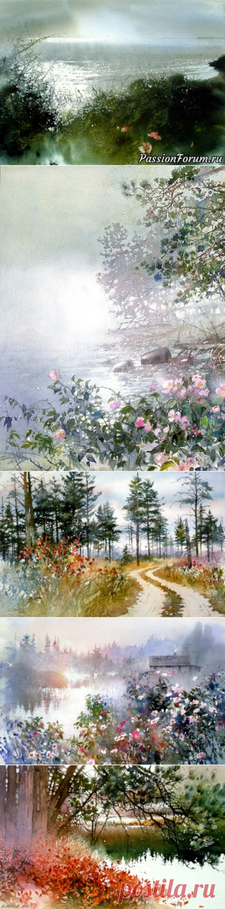 Шикарные акварельные пейзажи. Художник Нита Энгл / Nita Engle