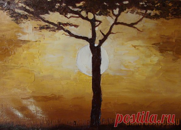 Пейзаж "Африка" - масло — Онлайн школа рисования.