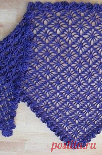 Изысканная шаль василькового цвета Конкурс 