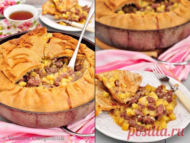 Зур бэлеш (балиш) - татарский пирог с картофелем и мясом | Банк кулинарных рецептов