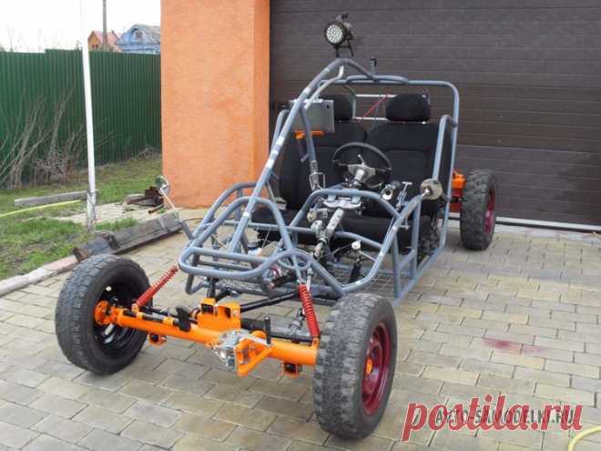 Самодельный прогулочный багги с двигателем от мотоблока (31 фото)
