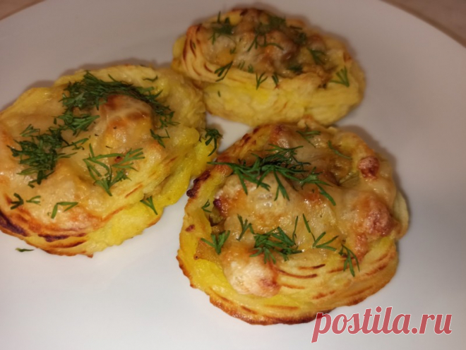 Картофельные гнёзда с курицей и грибами. Горячее блюдо на праздничный стол Всем привет! Предлагаю приготовить картофельные гнёзда с курицей и грибами под сыром. Это блюдо идеально подходит для праздничного стола, а также для вкусного семейного ужина. Вкусное, оригинальное блюдо никого не оставит равнодушным.Ингредиенты : 1.Картофель - 1кг 2.Лук - 1 шт 3.Филе...