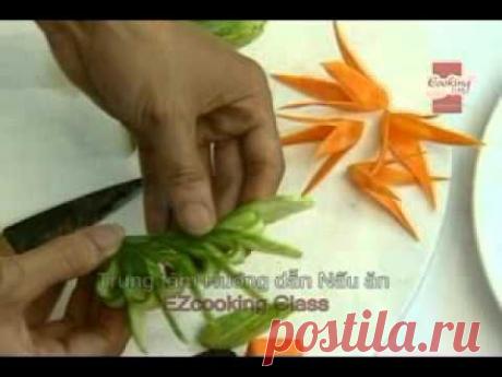 Học cắt tỉa đơn giản từ cà rốt và dưa chuột