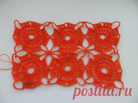 Мотивы безотрывным способом 2(  knitted motif)
