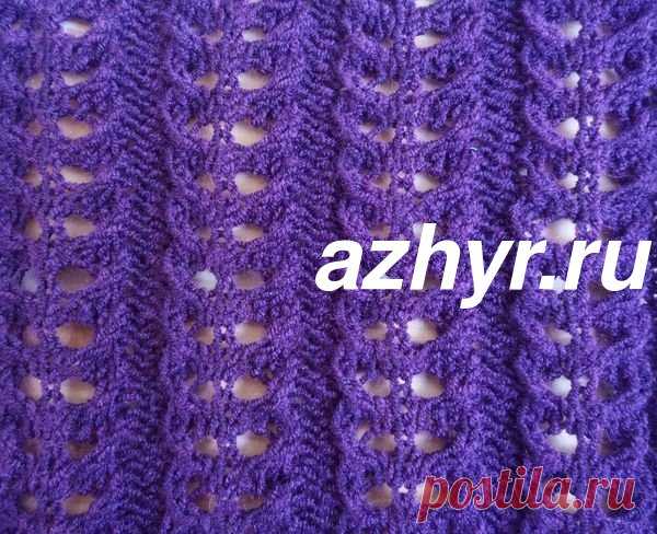 Узор ажурные дорожки спицами — схема и описание

Источник: http://azhyr.ru/220-uzor-azhurnye-dorozhki-spitsami-s..

Узор прекрасно подходит для вязания ажурных кофточек, пуловеров, кардиганов, шарфиков из тонкой хлопковой или мохеровой пряжи. 

Рапорт узора 9 петель +2 для симметрии +2 кромочные. Повторяется узор с 1-4 ряд. На схеме показаны лицевые и изнаночные ряды. 

В пустых клетках петель нет. Схему в лицевых рядах читаем справа налево, в изнаночных, слева направо.

О...