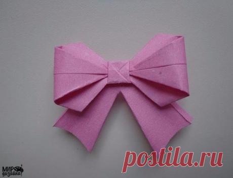Как сделать бантик из бумаги