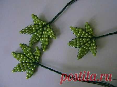 кленовый лист из бисера | Плетение бисером