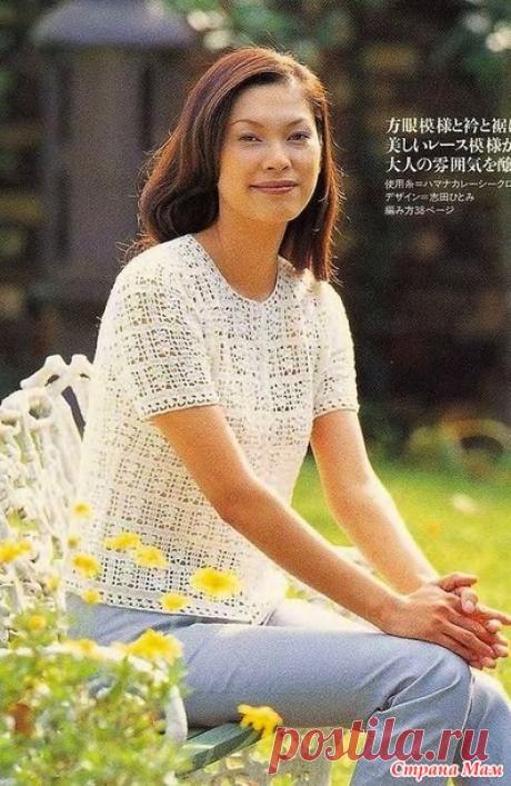 Ажурный джемпер на лето. Крючок. - ВЯЗАНАЯ МОДА+ ДЛЯ НЕМОДЕЛЬНЫХ ДАМ - Страна Мам