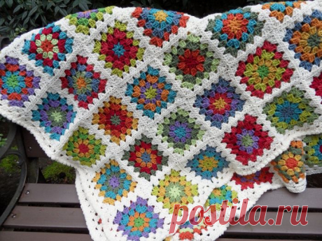 Как связать &quot;бабушкин квадрат&quot; крючком: инструкция для начинающих - FB.ru