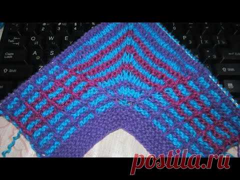 МАСТЕР-КЛАСС/ТРЁХЦВЕТНЫЕ ТАПОЧКИ -СЛЕДКИ( НА ДВУХ СПИЦАХ,БЕЗ ШВА )