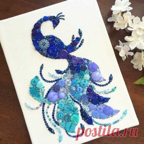 Коллажи из пуговиц