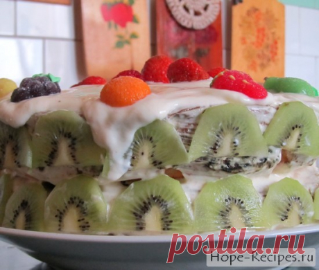 Йогуртовый торт с ананасом © Кулинарный блог #Рецепты Надежды