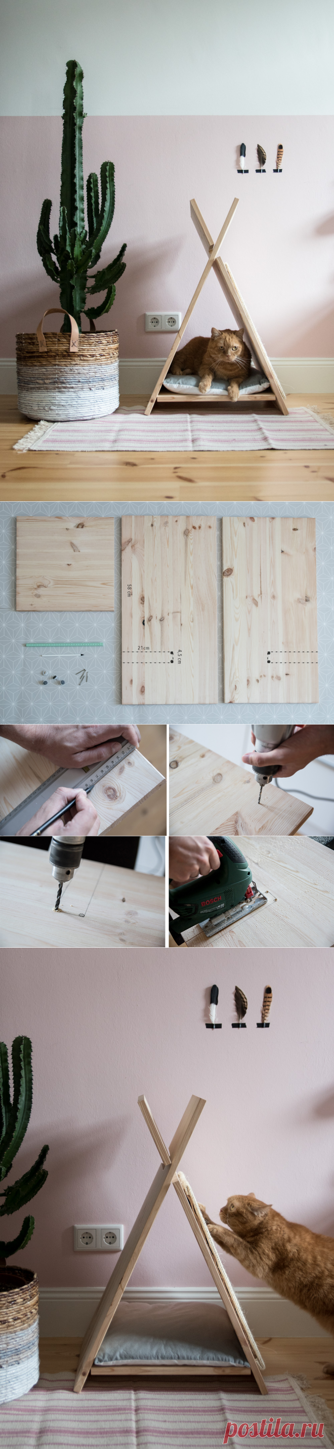 DIY Katzentipi – Schlafplatz und Kratzmöbel in einem | craftifair