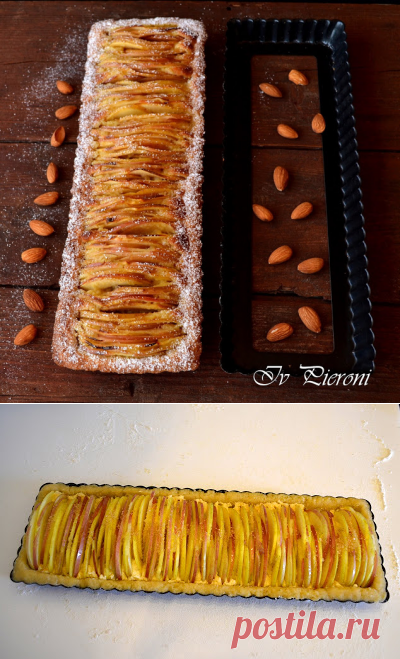 Ябълков маслен пай с бадемов крем франжипан - Crostata con crema frangipane e mele