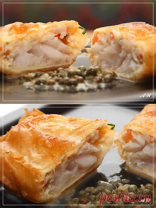 Треска в штрудельном тесте фило.